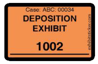 Deposition Exhibit Stickers Rainmaker Document Technologies
